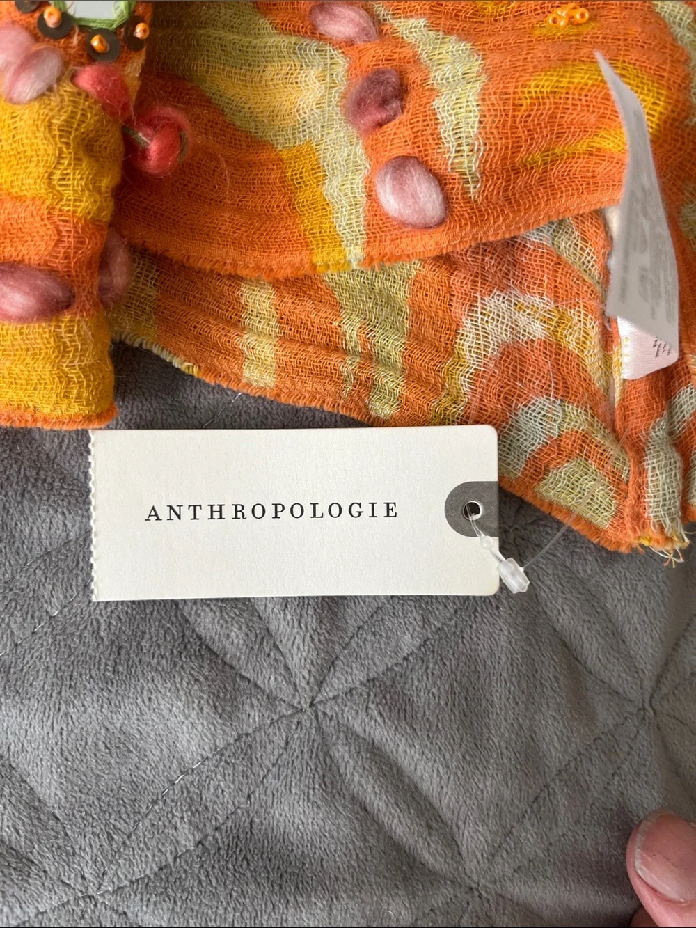 Anthropologie infinity scarf. Light gauzy material with beautiful detail.